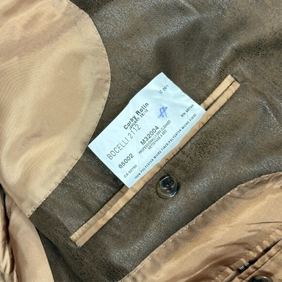 Custom Tailored Coppley Suede Style Blazer Brown Bocelli Sport Coat 46L - Picture 9 of 11
